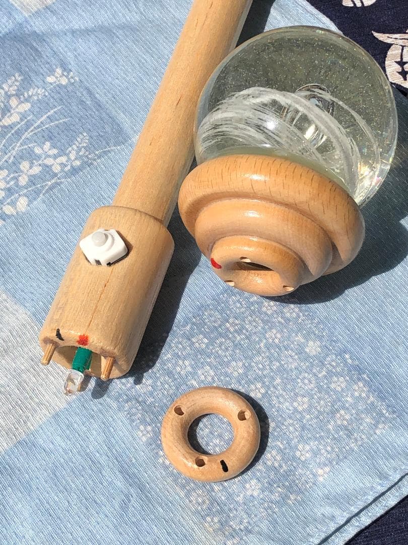 ハンドメイド 木製 ガラスの杖