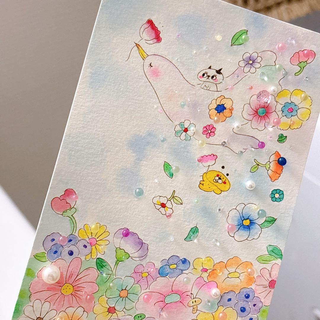 【旅】グラスアート　イラスト　水彩画　原画