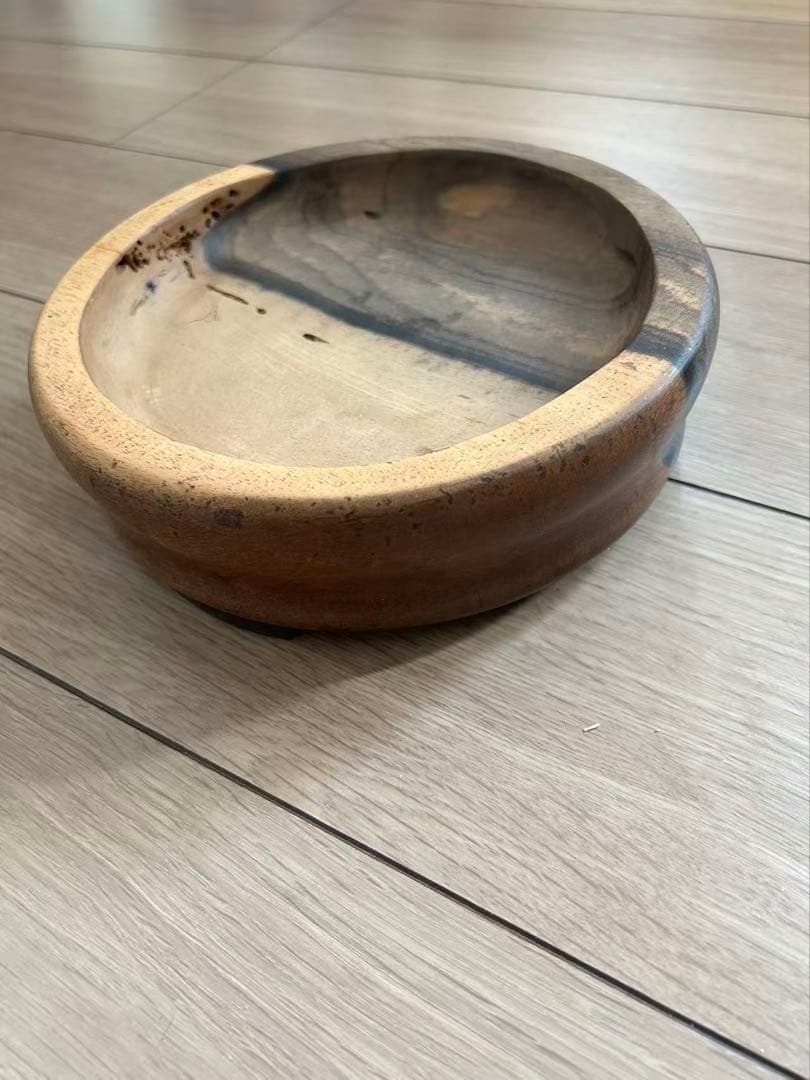 黑柿木 黒柿大皿　直径21.5cm 厚み6.5cm。古い大きい容れ物　ボウル　皿