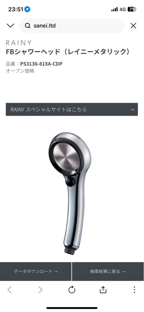 RAINY LLIC シャワーヘッド