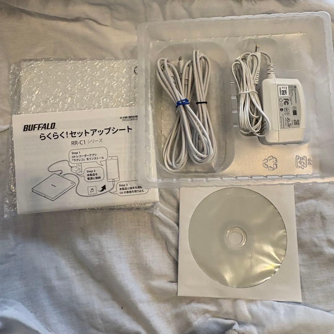 BUFFALO ラクレコ+ CD 音楽 スマホ ホワイト