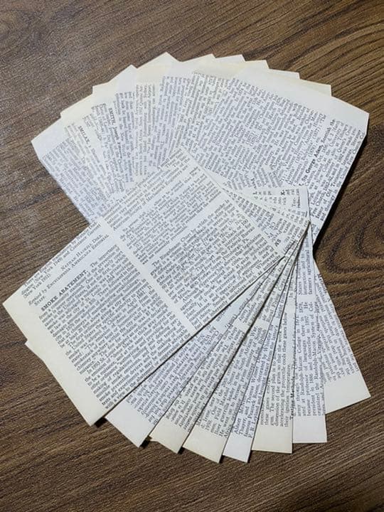 エンボッサー押し 定型郵便対応サイズ 洋書の 封筒 ＆ 平袋  英字ペーパー