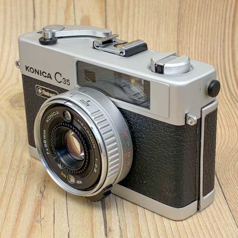 【整備品】KONICA C35 Flash matic コニカ　ケース付