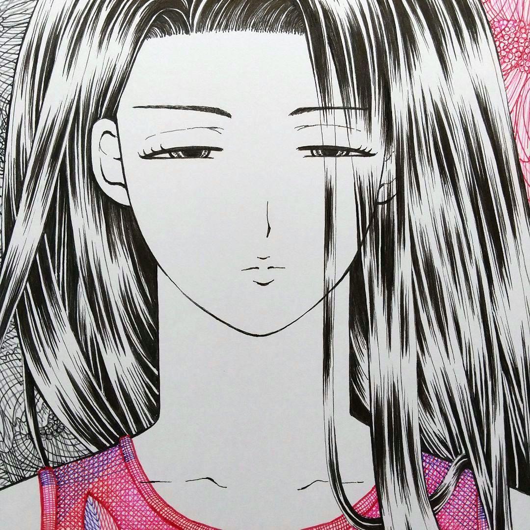 原画 「赤い花」