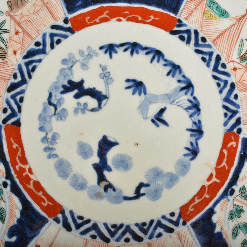 伊万里焼　古伊万里　色絵　松竹梅文　大皿　直径約46.5cm　C　R6173B