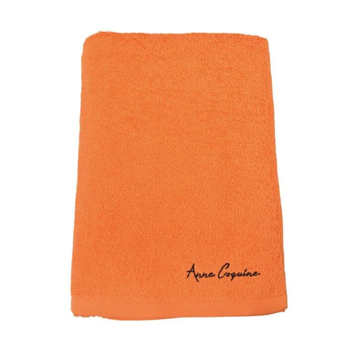 Anne Coquine アンコキーヌ ロゴ刺繍入りバスタオル オレンジ QVC