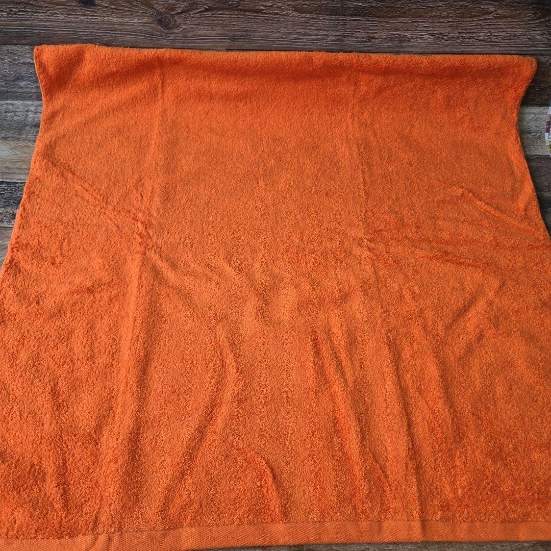 Anne Coquine アンコキーヌ ロゴ刺繍入りバスタオル オレンジ QVC