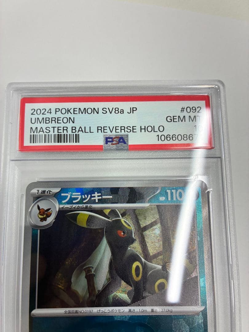 ポケモンカード PSA10 ブラッキー マスターボールミラー テラスタルフェス