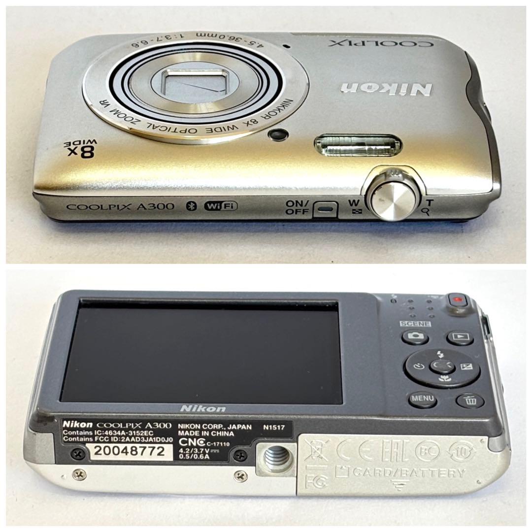 Nikon coolpix A300 ニコン　デジカメ　SDカード付シルバー