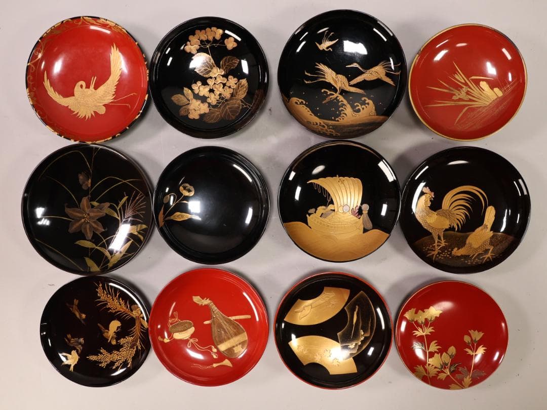 BK492　金蒔絵　コレクション　蓋　12枚　輪島　加賀