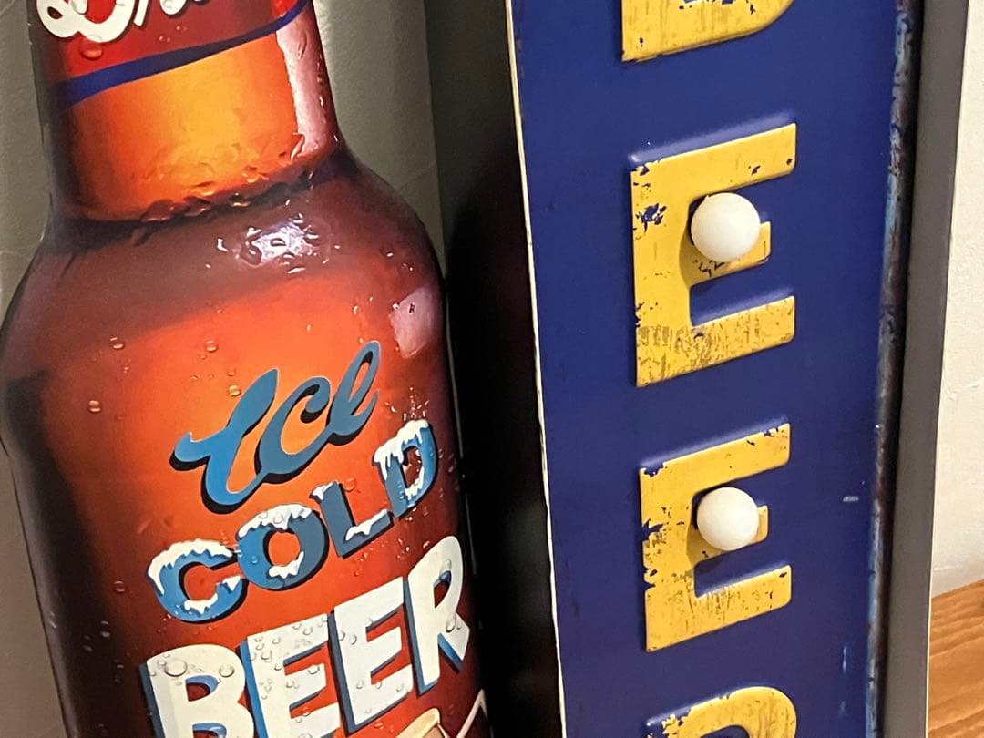 看板/サイン/ストリートサイン◆アメリカ/USA◆ライト付◆BEER/ビール