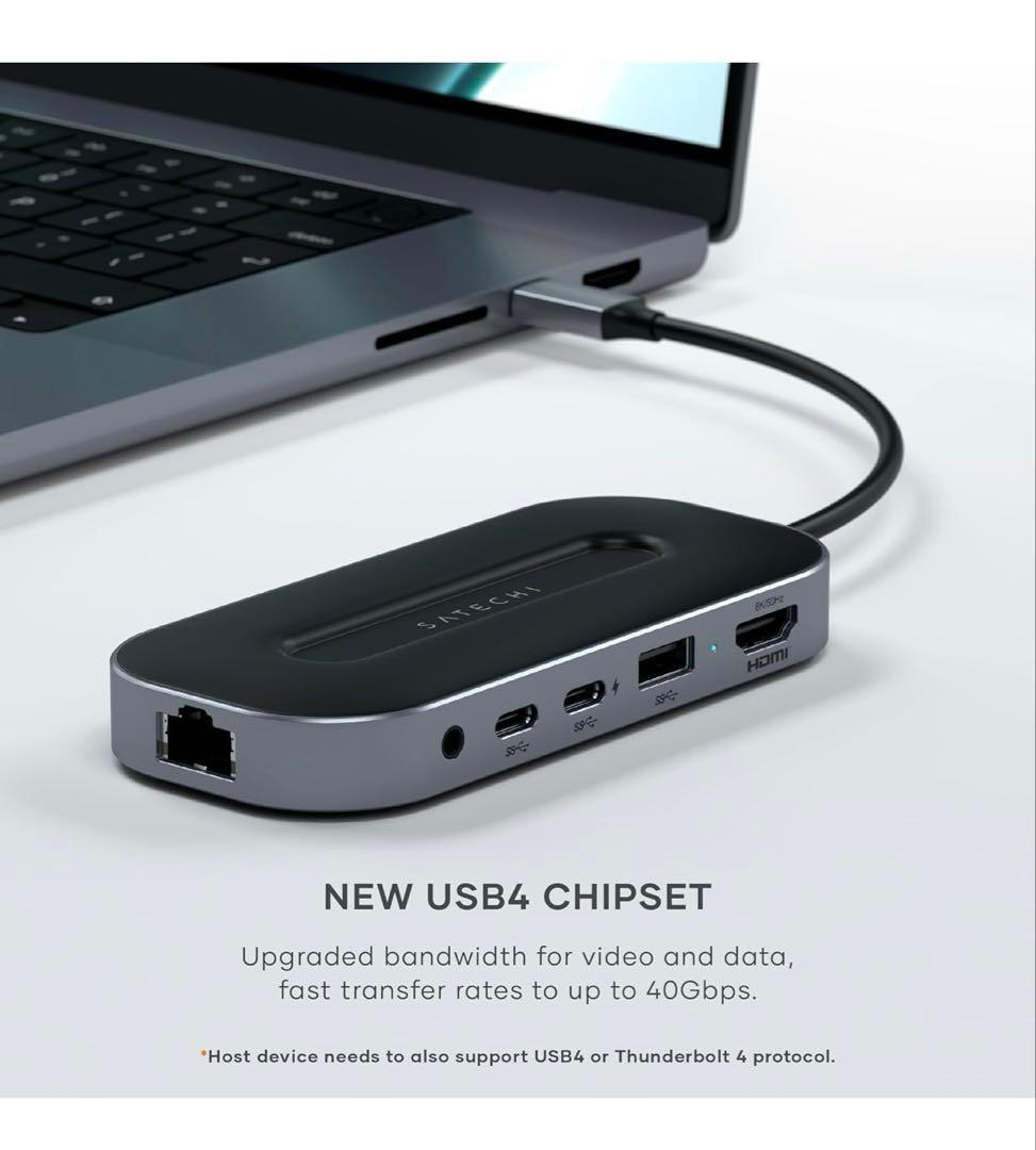 SATECHI USB-Cハブ 6 in 1 アルミニウムマルチポート USB4