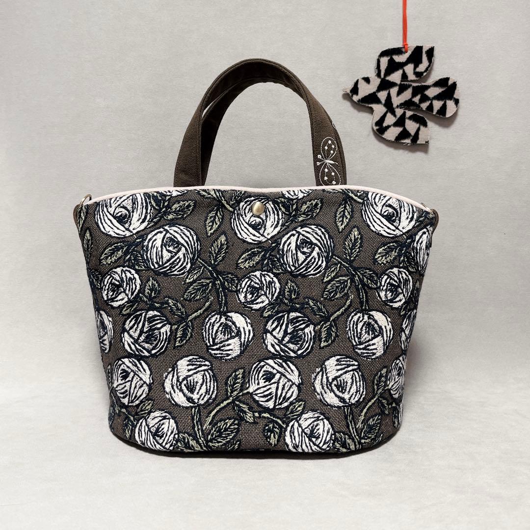 ハンドメイド　ミナペルホネン　basket bag〜パイピング仕立て⑅︎◡̈︎*