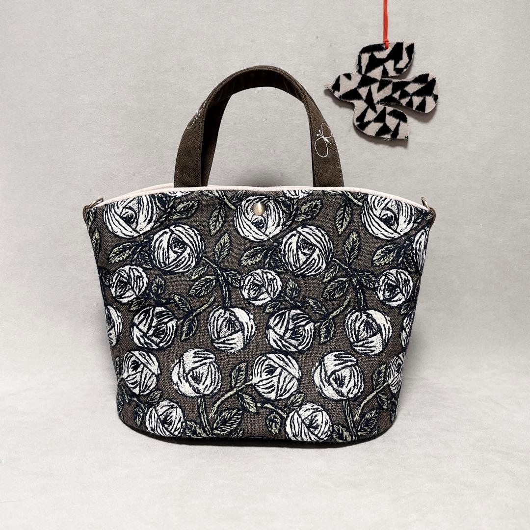 ハンドメイド　ミナペルホネン　basket bag〜パイピング仕立て⑅︎◡̈︎*