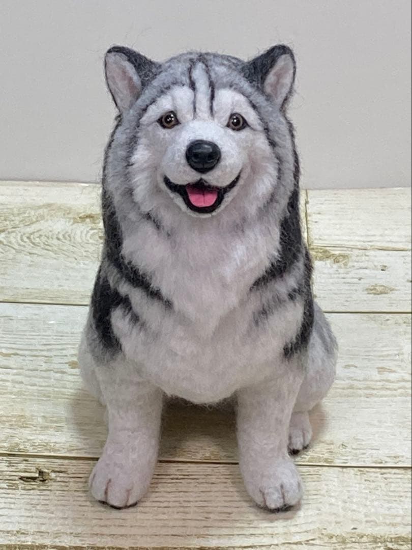 羊毛フェルト　アラスカンマラミュート　犬　大型犬