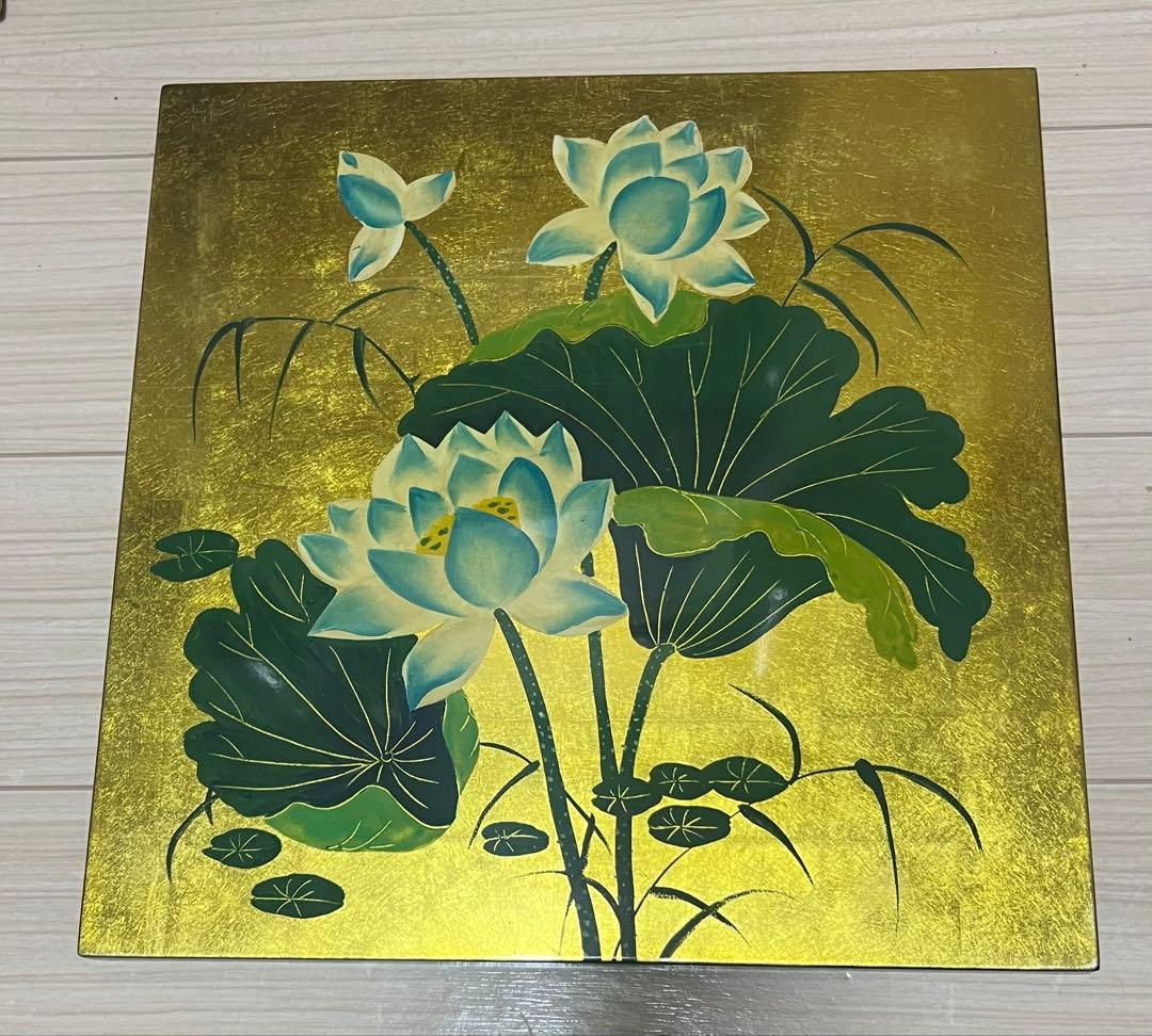 新品　ベトナム製漆絵　蓮　ピンクとブルー　バラ売り