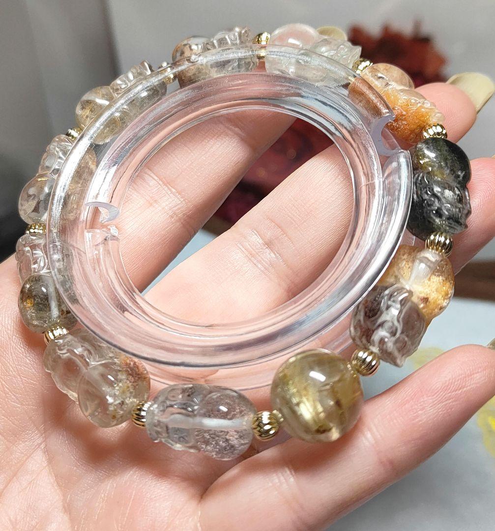 ガーデンクォーツ　貔貅　ルチルクォーツ　ブレスレット