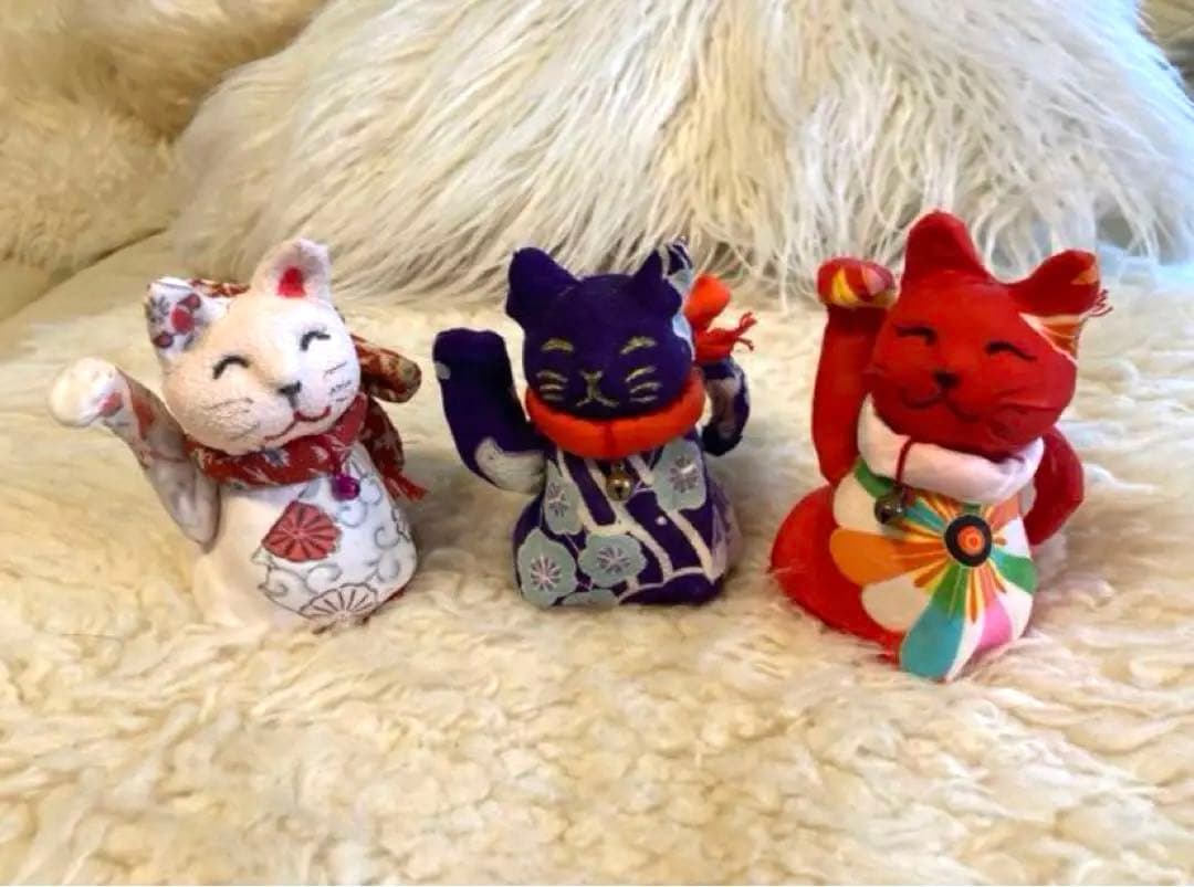 招き猫　置き物　創作人形　バラ売り可♪ 6匹セット♪