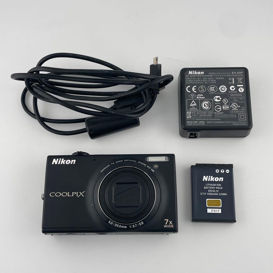 実写美⭕️良品【動作確認済】Nikon COOLPIX S6100 Black