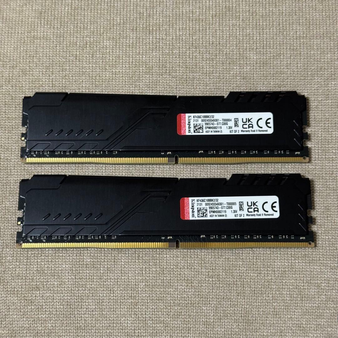 Kingston DDR4-3600 32GB (16GB×2) 動作確認済
