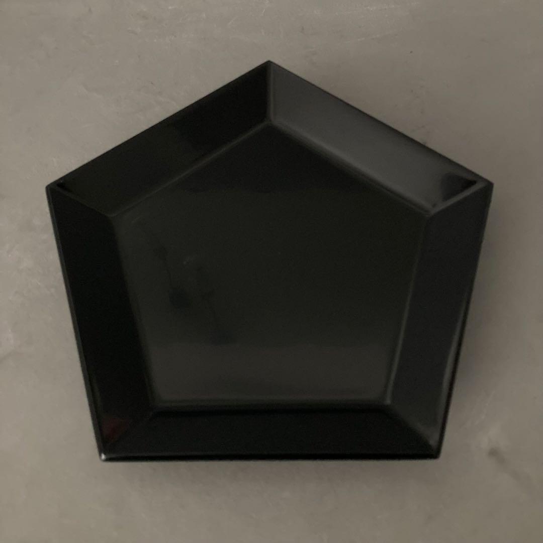 【未使用】茶道具 茶入盆 五角盆 黒真塗 漆器