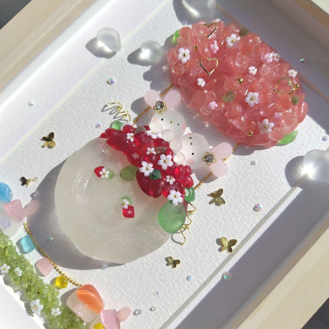 シーグラスアート『 大空へ～お花の気球にのって～』