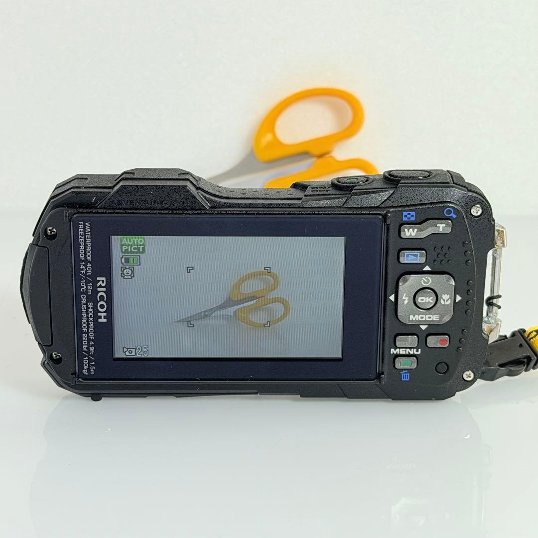 M523❀美品 RICOH WG-30 デジカメ 本体 コンデジ 黒 防水