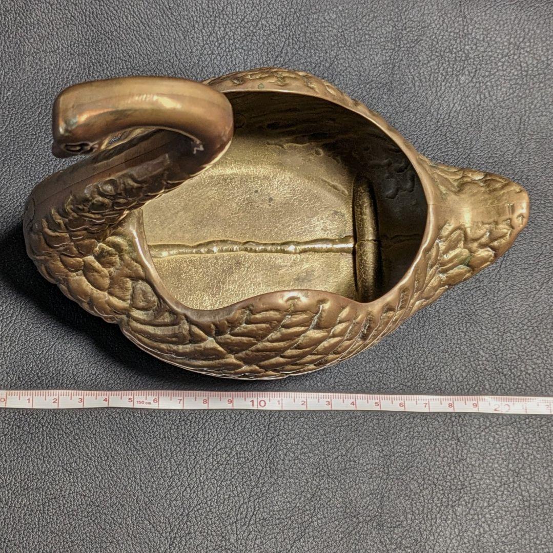 スワン 白鳥 金属 真鍮 置物 小物入れ swan アンティーク雑貨 オブジェ