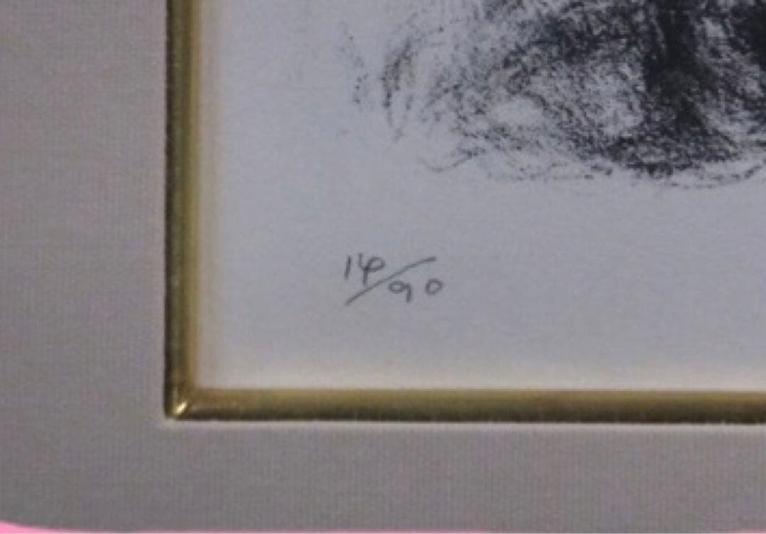 文化勲章 伊藤清永「フランス人形」版画 14/90 直筆サイン　大丸百貨店購入