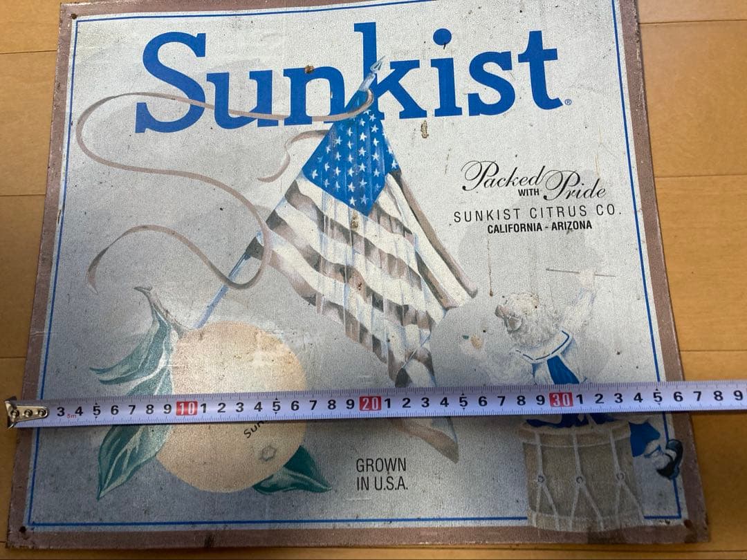 Sunkist ヴィンテージ看板 約45cm ブリキ　レトロ