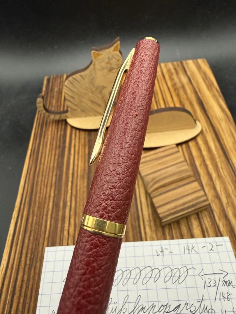 SAILOR 万年筆 レッドレザー 14K レトロ