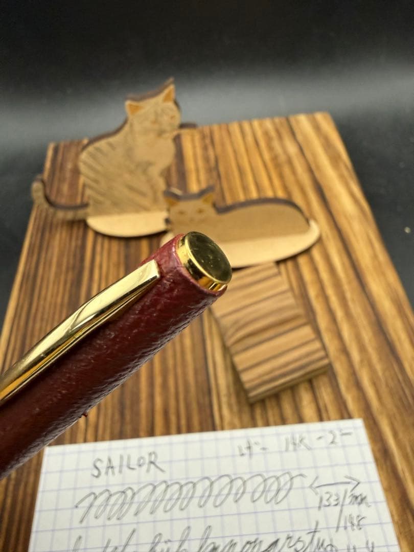 SAILOR 万年筆 レッドレザー 14K レトロ