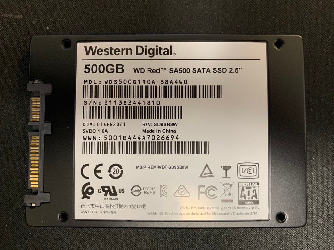 WD Red SA500 500GB SATA SSD①