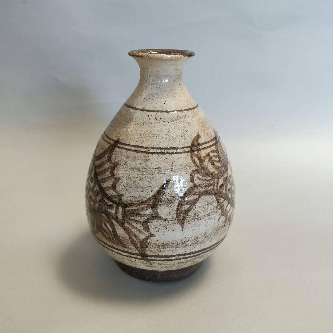 吉田富夫　粉引鉄絵徳利　李朝　高麗