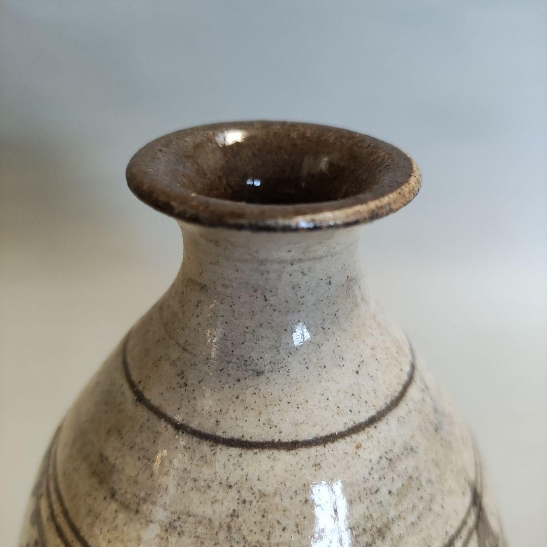 吉田富夫　粉引鉄絵徳利　李朝　高麗