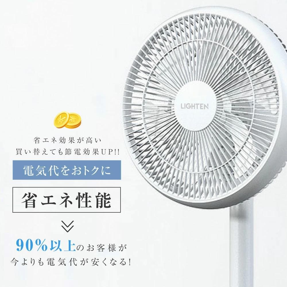 扇風機 サーキュレーター DCモーター 1台3役 省エネ usb式 ホワイト