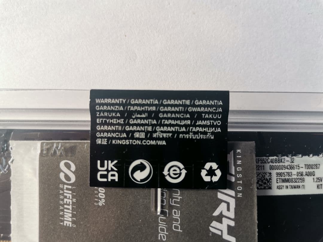 DDR5 16GB 2枚 計32GB Kingston FURY 5200MT