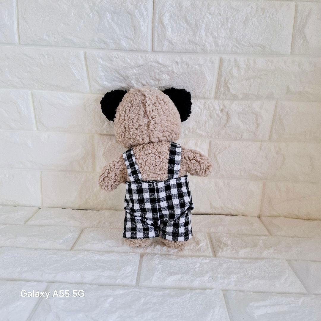 ぬいぐるみ、くま、ハンドメイド、オリジナル、サロペット
