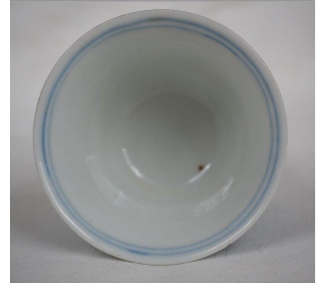 送料無料　『乾隆年製』銘　染付/青花杯　口径6.1ｃｍ　中国古玩骨董