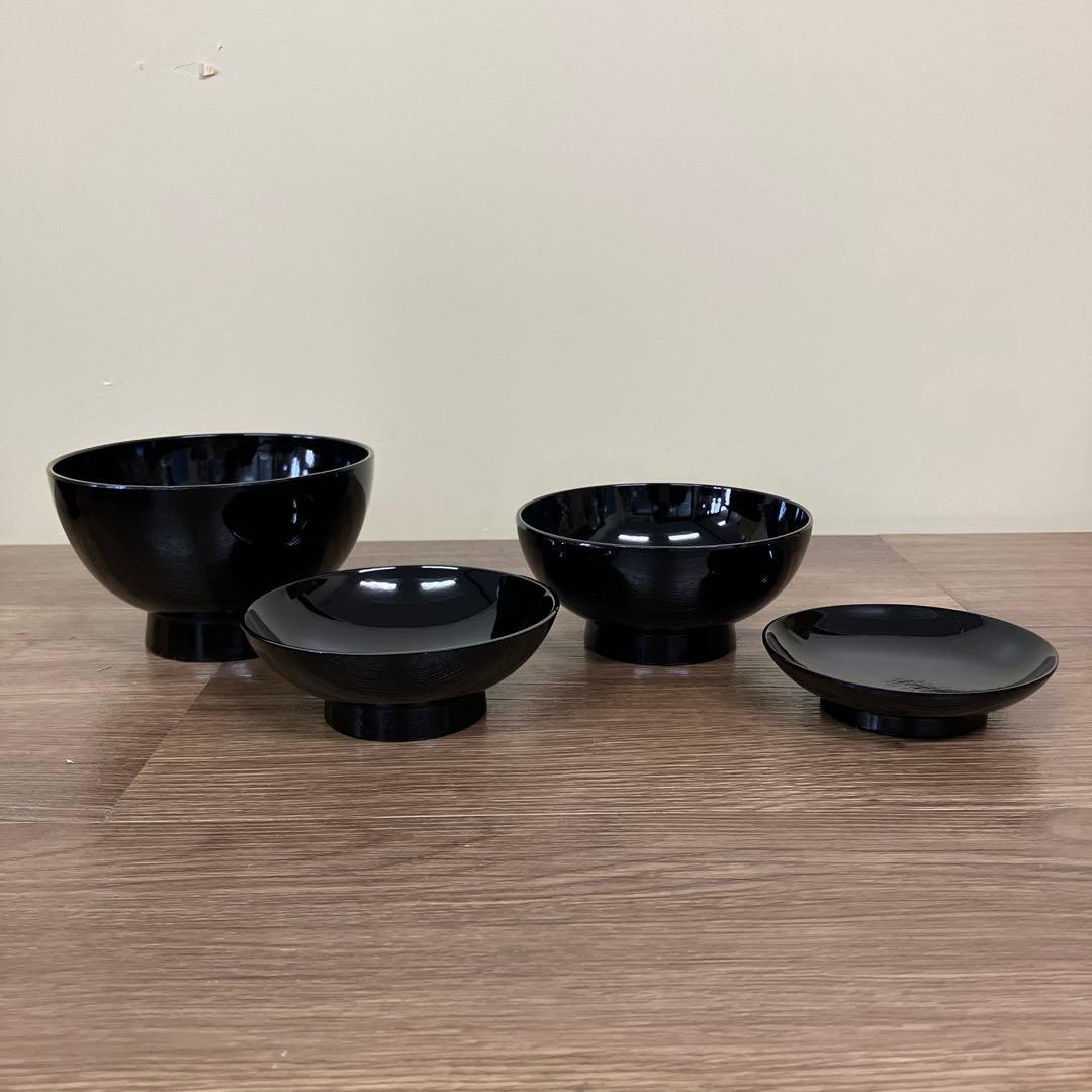 3F 漆器 入れ子椀 5客セット（四つ椀・精進料理・懐石） 応用器 お椀
