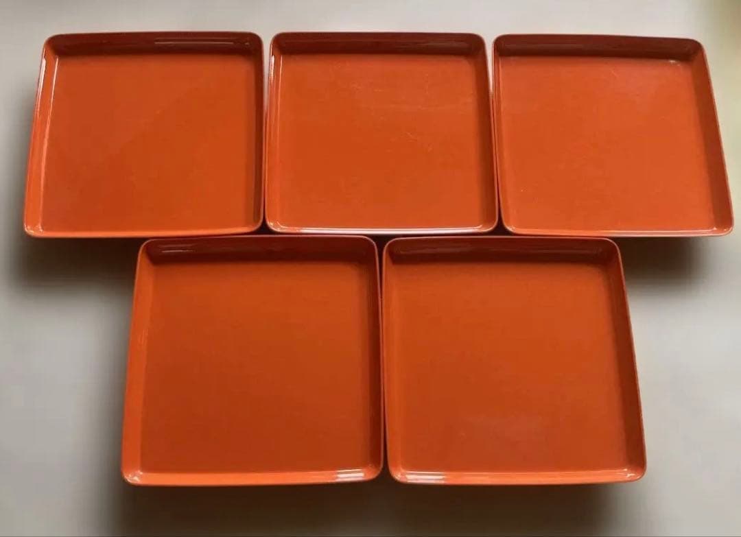 昭和レトロ 朱塗り 脚付きお膳 5枚セット 旅館風