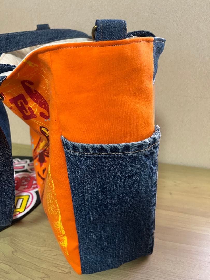 デニムトートバッグ オレンジ