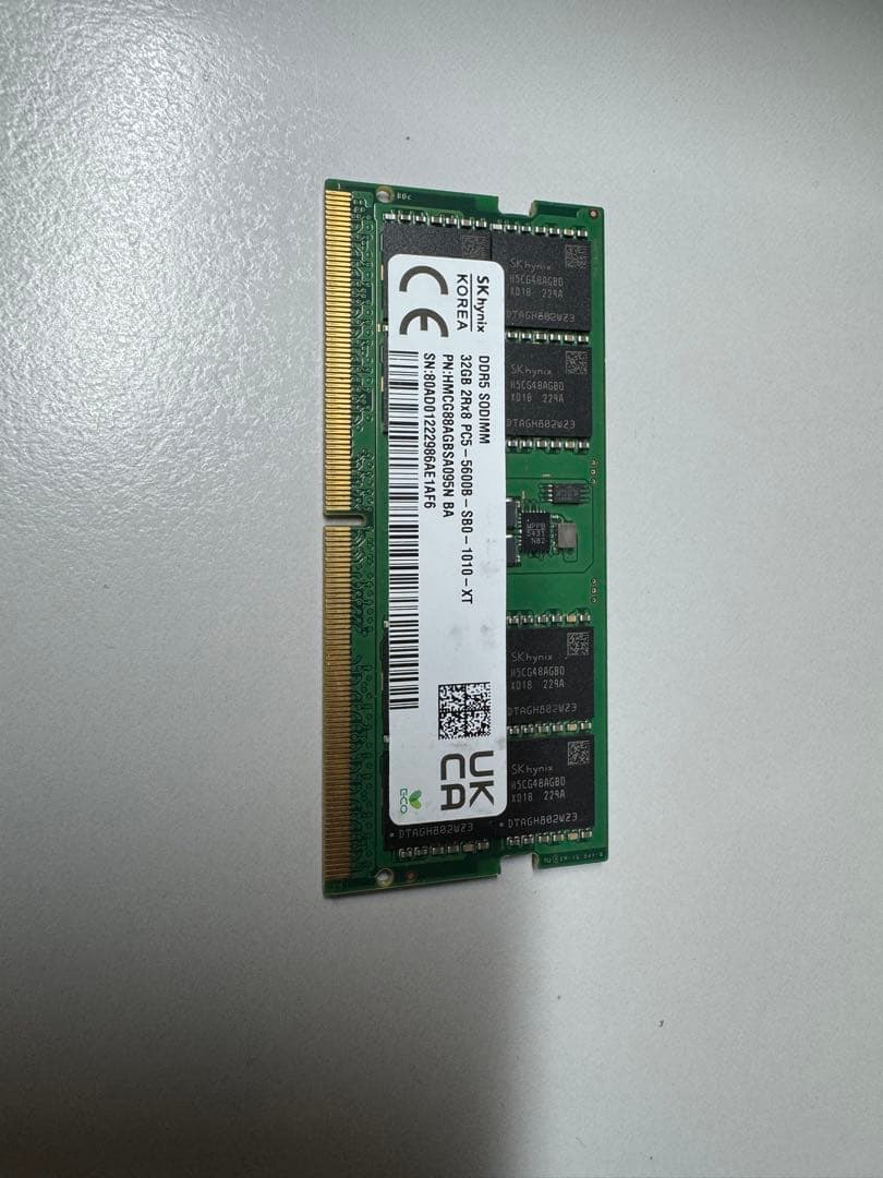 DDR5 5600 メモリ P1 gen6 純正ノート用　32GB 1枚