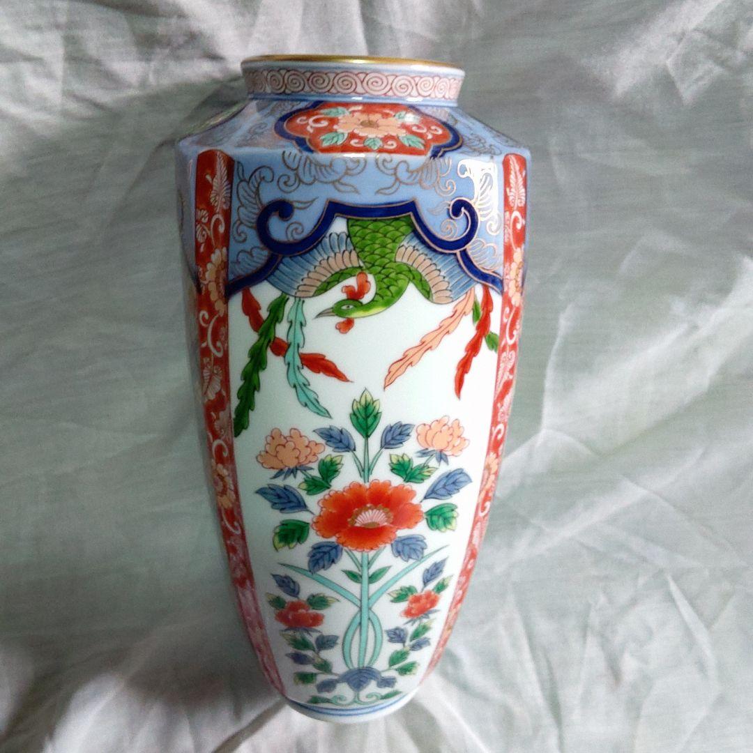伊万里　鳳凰草花紋花瓶