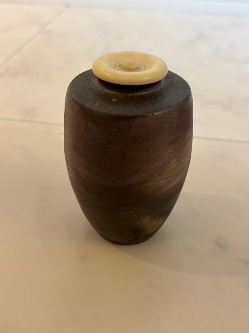 備前焼 陶正園 木村陶峰造 肩衝茶入 共箱 茶道具 茶器 煎茶道具 備前 古備前