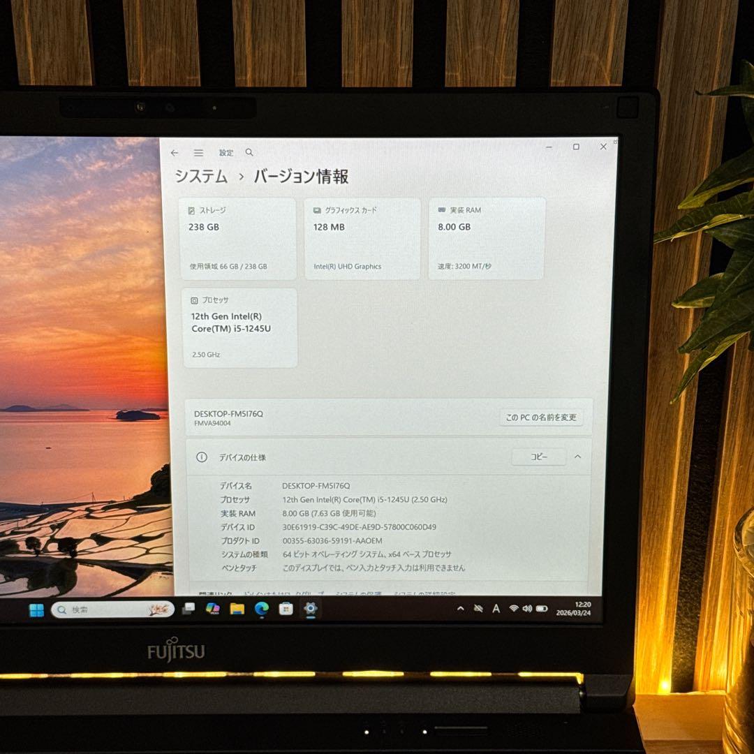 新型2022年式‼️LIFEBOOK A5512/J☘第12世代☘ノートパソコン