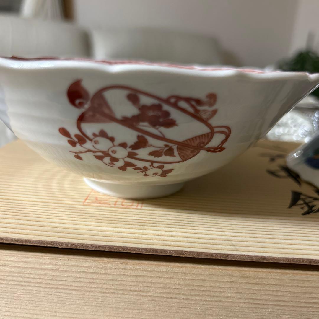 新品未使用　九谷焼　暁堂　ペア中鉢