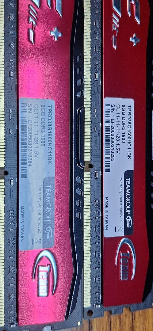 Team E+ 8GB DDR3 1866MHz メモリ ✕2本 計16GB