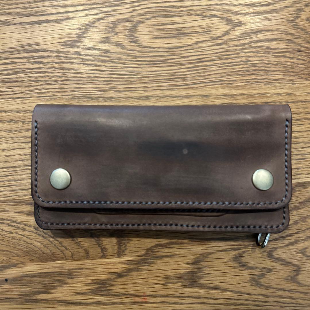 新品⭐︎ トラッカーロングウォレット　牛本革　エイジング　男前なサイフ