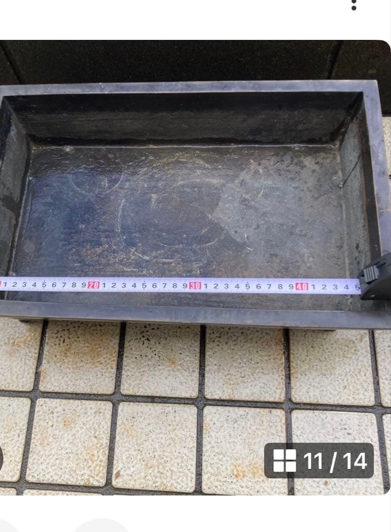 銅製　砂鉢　銅水盤　長方鉢　花器　双獣耳　花瓶　盆栽鉢　華道　時代物